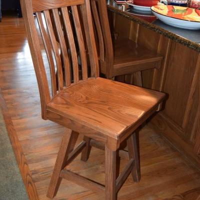 Counter Height Wood High-Backed Stool