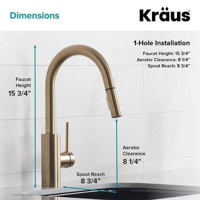 Kraus KPF-2620BG Oletto Kitchen Faucet, in in Gold ...