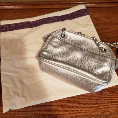 Authentic Tory Burch Silver Purse Chain Handles