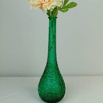 Green Hobnail Vase