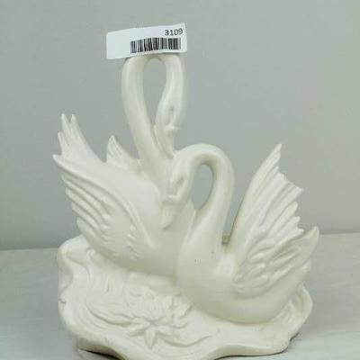 Hull Pottery White Swan Planter