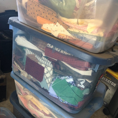 Boxes and boxes of fabric 