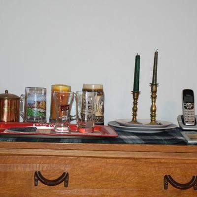 Steins, Candle Holders, Phone