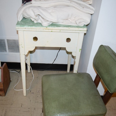 Vintage Sewing Machine Table & Chair