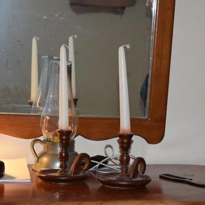 Candlestick Holders & Hurricane Lamp