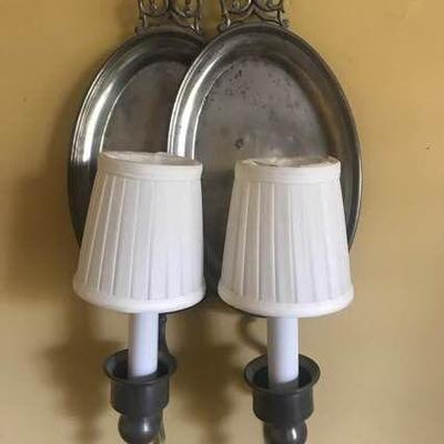 Pair of Pewter Sconces