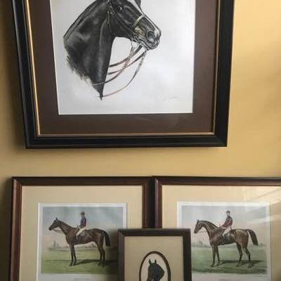 Four Equestrian Framed Prints