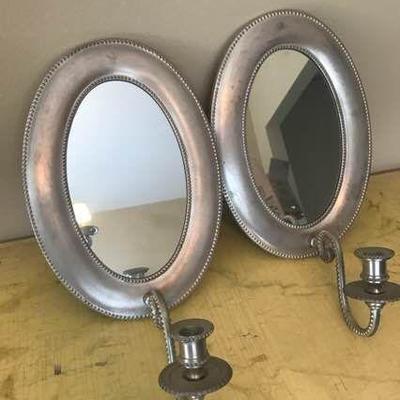Pair of Sconces with Mirror