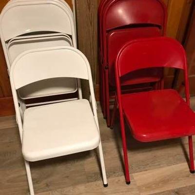 Set of Eight Metal Folding Chairs
