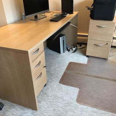 Office Desk and File Cabinets