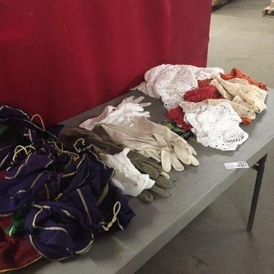 Lot of Crown Royal Bags, Ladies Evening Gloves and ...