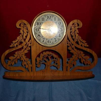 Carved Wood Mantle Clock