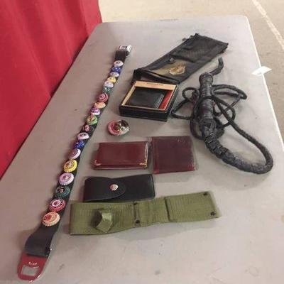 Collectible Bottlecap Belt, Wallets and Whip
