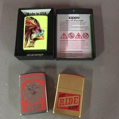 Lot of Zippo Lighters - One w Box