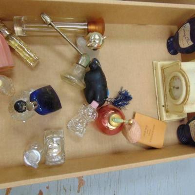 Vintage Perfume Bottles and New Haven Alarm Clock