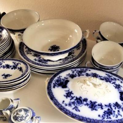 Set of antique Flow Blue china