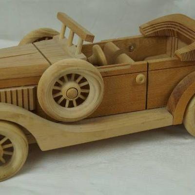 Wooden Model Car -Wheels Turn - Trunk Opens -Cool! ...