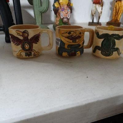 3 unique coffee mugs.