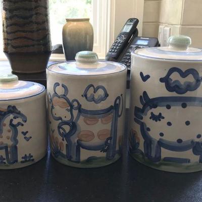 Hadley Pottery canisters