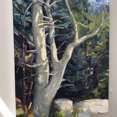 "Smith's Beach Spruce" original oil painting on canvas by Kate Elmen