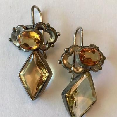 Sterling and citrine earrings
