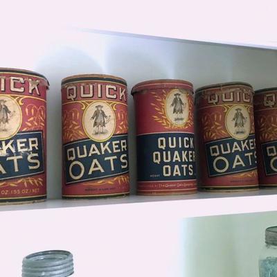 Vintage Quaker Oats containers