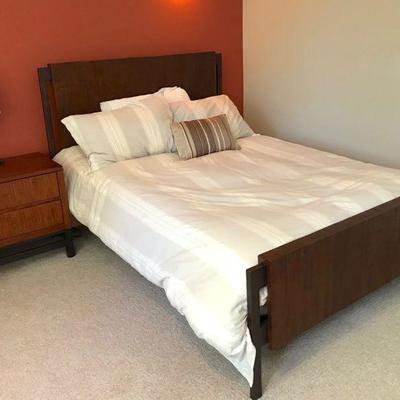 Crate & Barrel full bed with matching nightstand