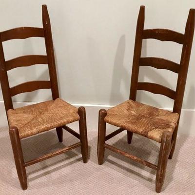 Child-sized ladder back chairs