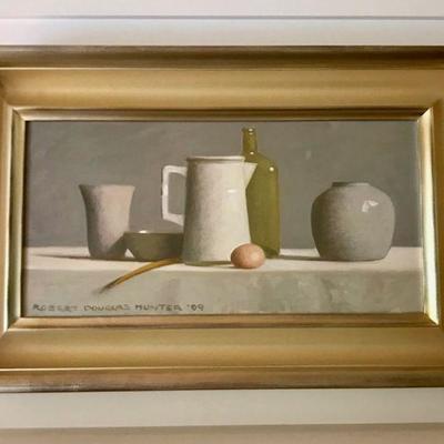"Arrangement in Off-White" original oil painting on canvas by Robert Douglas Hunter