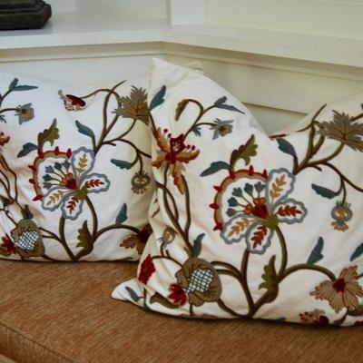 Embroidered pillows