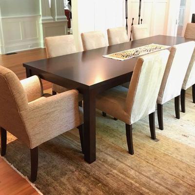 Mitchell Gold dining table and 10 chairs