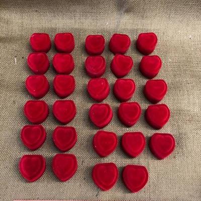 29 Red Heart Shaped Ring Cases