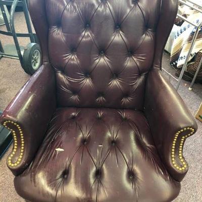 #Burgundy Wing Back Chair