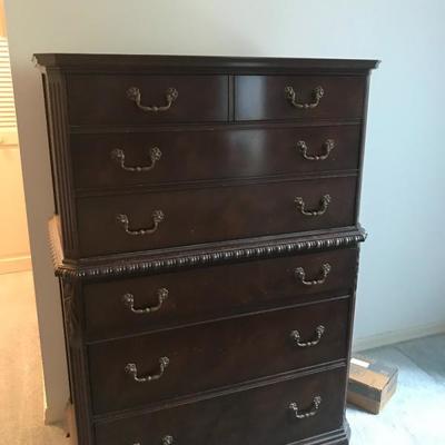Mahogany Bedroom set with matching Desk 
Chest of drawers 52.5 t x 20d x 36 w 