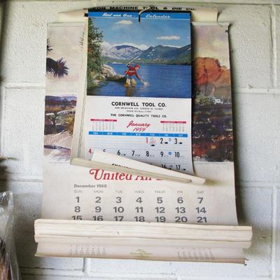 assorted year vintage calendars   
