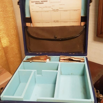 Wood box with overlay plastic Civil Defense box 