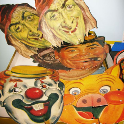 vintage Halloween paper masks