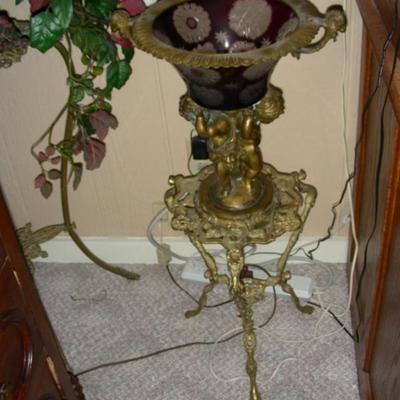 Ormolu mounted cut-to-clear large vase