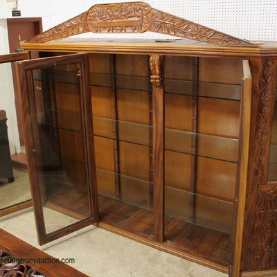  Hand Crafted Hand Carved Solid Mahogany Display Cabinets with Glass Shelves

Owner says it was handmade for Michael McCary from â€œBoyz...