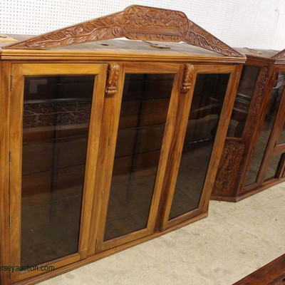  Hand Crafted Hand Carved Solid Mahogany Display Cabinets with Glass Shelves

Owner says it was handmade for Michael McCary from â€œBoyz...