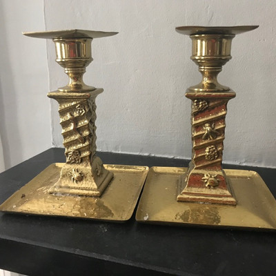 Brass candlesticks $120