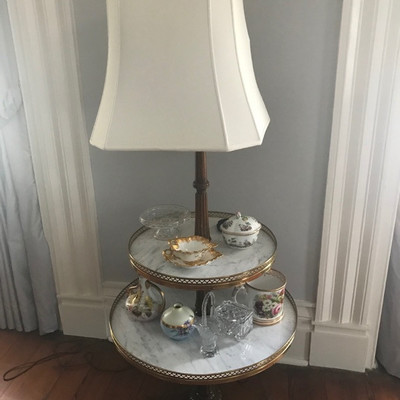 Lamp tea table with marble and ormolu $265
25 X 58"