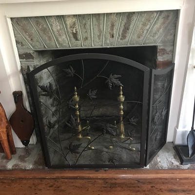 fire screen $89
brass andirons $125
fire tools $80