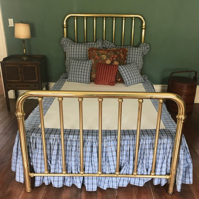 Antique Double brass bed with box spring $455
