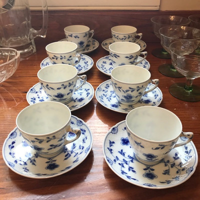 Royal Copenhagen cups and saucers $10 each