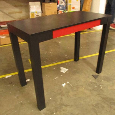 Black Desk with Red Drawer