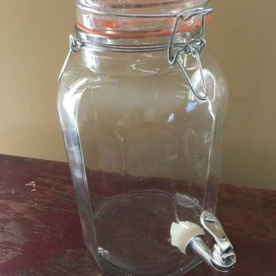 Glass beverage Jar with a flip top (bail closure) ...
