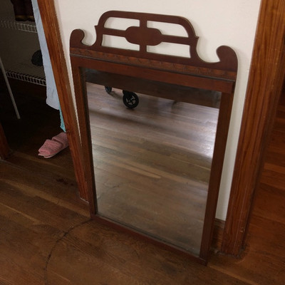 Walnut mirror $10