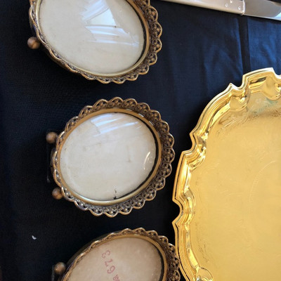3 - mini vintage oval frames with convex glass $3 each