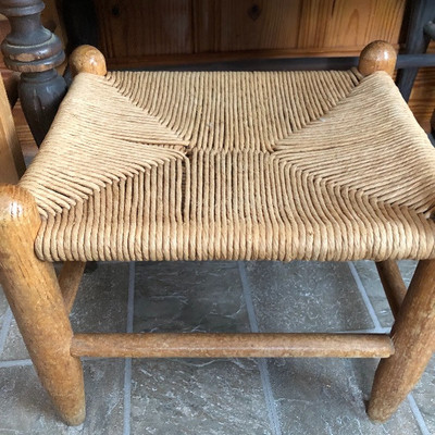 Wooden rush seat stool $7.50